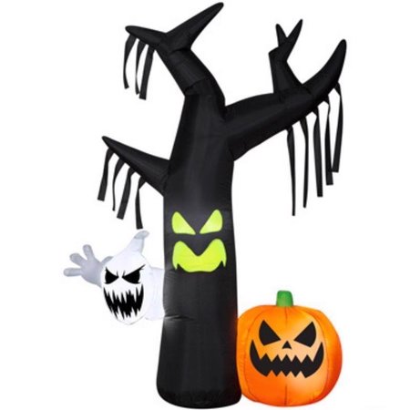 GEMMY Airblown 7 ft. LED Prelit Ghostly Tree Scene Inflatable 221840